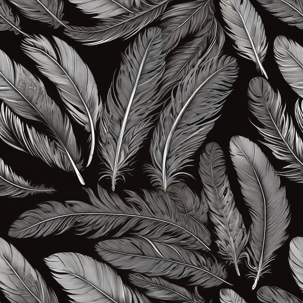 Ultra Realistic Photo Of A Close Up Feather On Dark Wooden Floor