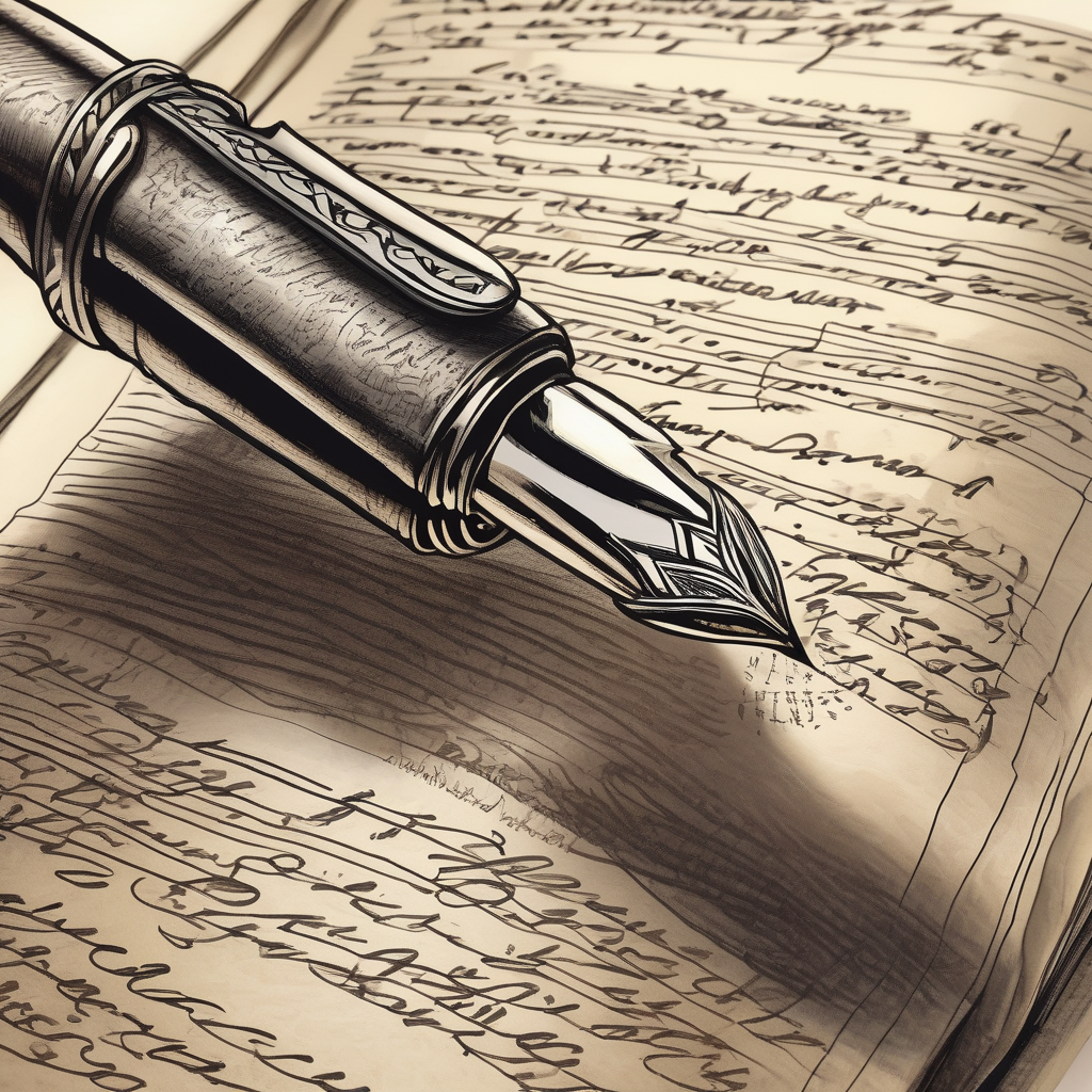 Ultra Realistic Photo Of A Close Up Hand Writing In A Journal