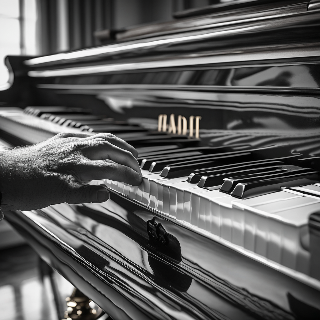 Ultra Realistic Photo Of A Close Up Of Piano Keys Being Played