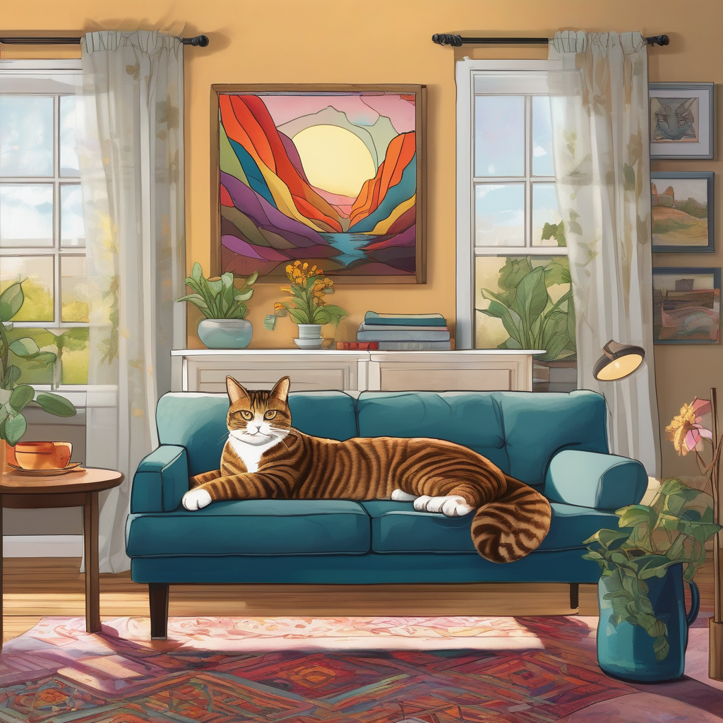 Ultra Realistic Photo Of A Couple Laughing On A Couch In Pajamas