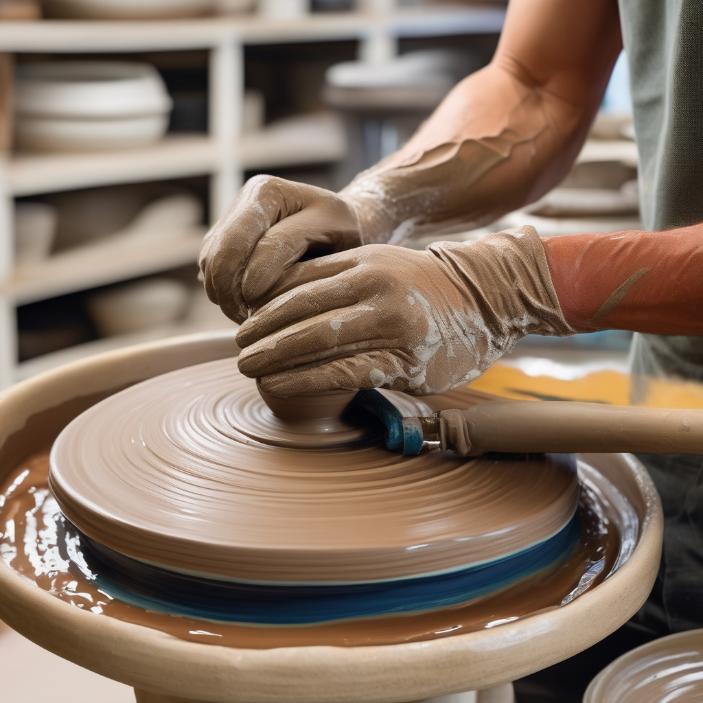 Ultra Realistic Photo Of A Couple Making Pottery Together