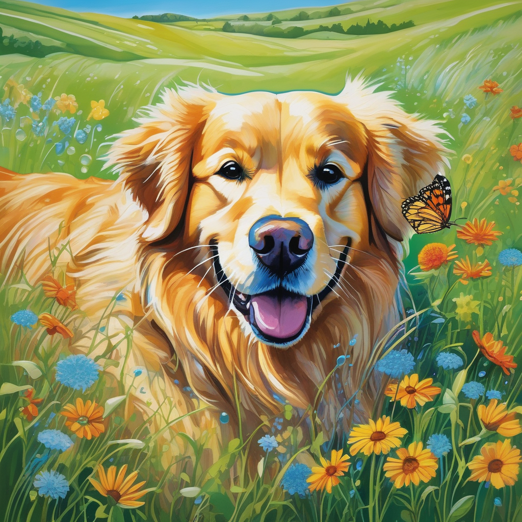 Ultra Realistic Photo Of A Dog Rolling In The Grass