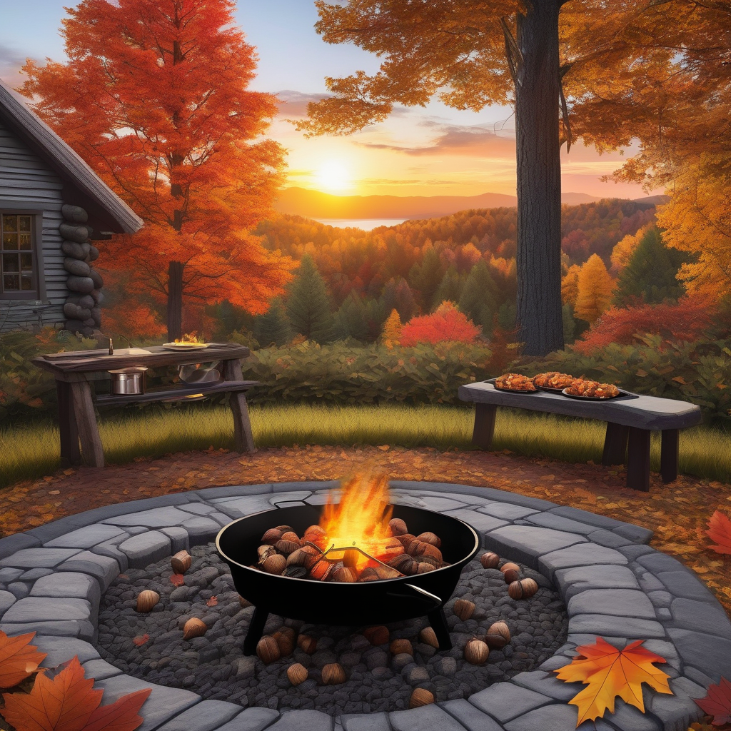 Ultra Realistic Photo Of A Family Roasting Chestnuts Outdoors