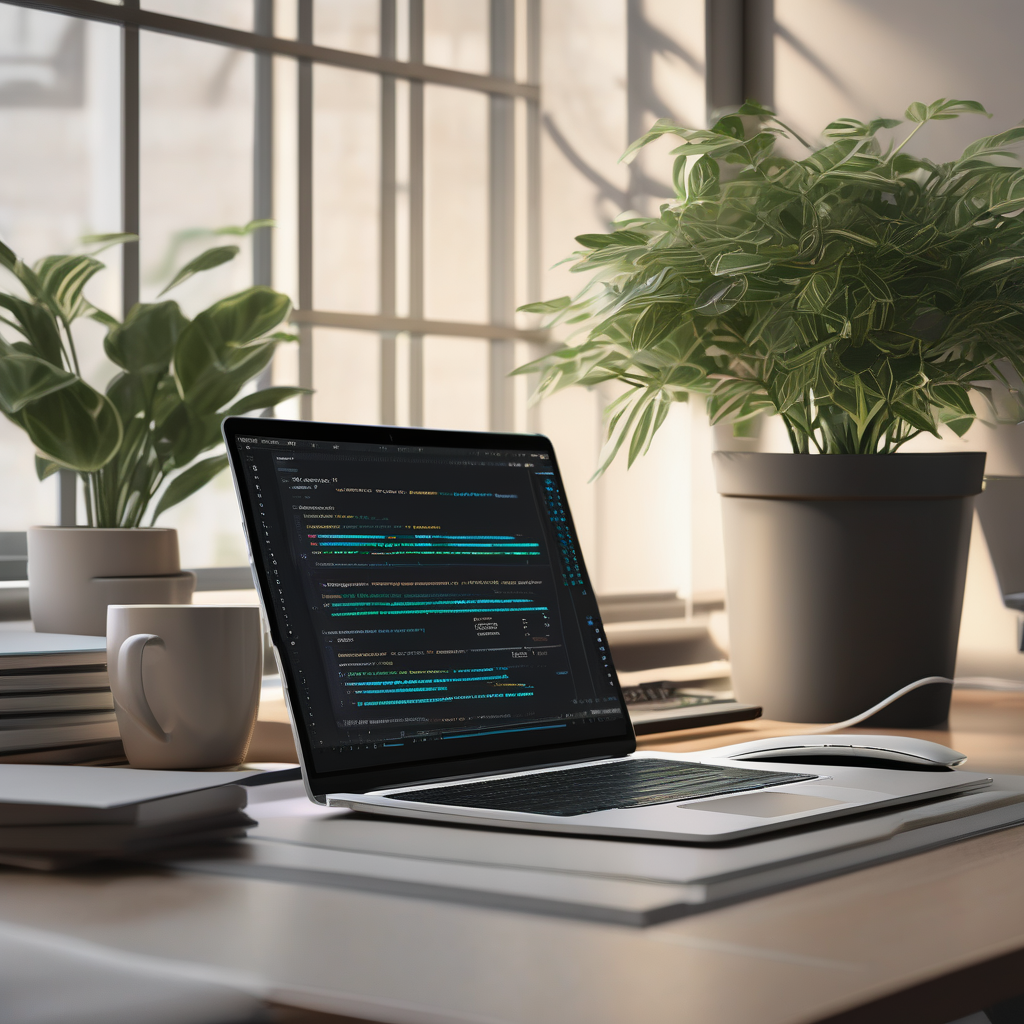 A Developer Writing Html Code In Vscode Clean Workspace Ultra Realisti