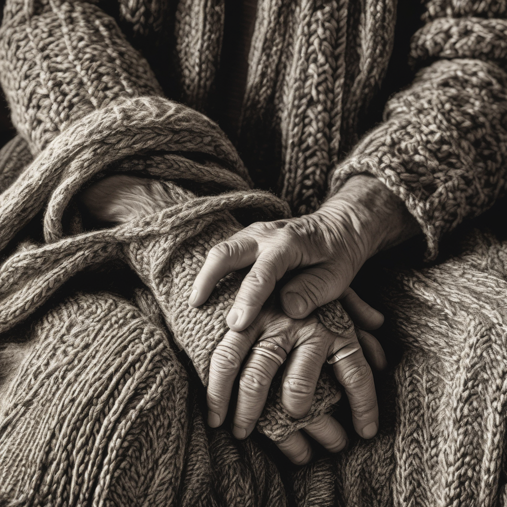 Ultra Realistic Photo Of A Man Holding Hands With His Grandmother