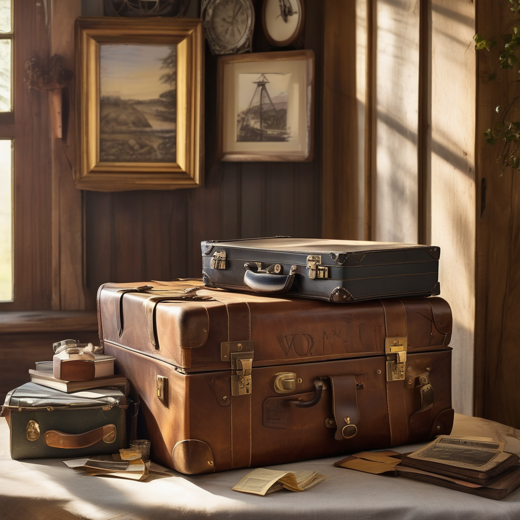 Ultra Realistic Photo Of A Person Opening An Old Suitcase