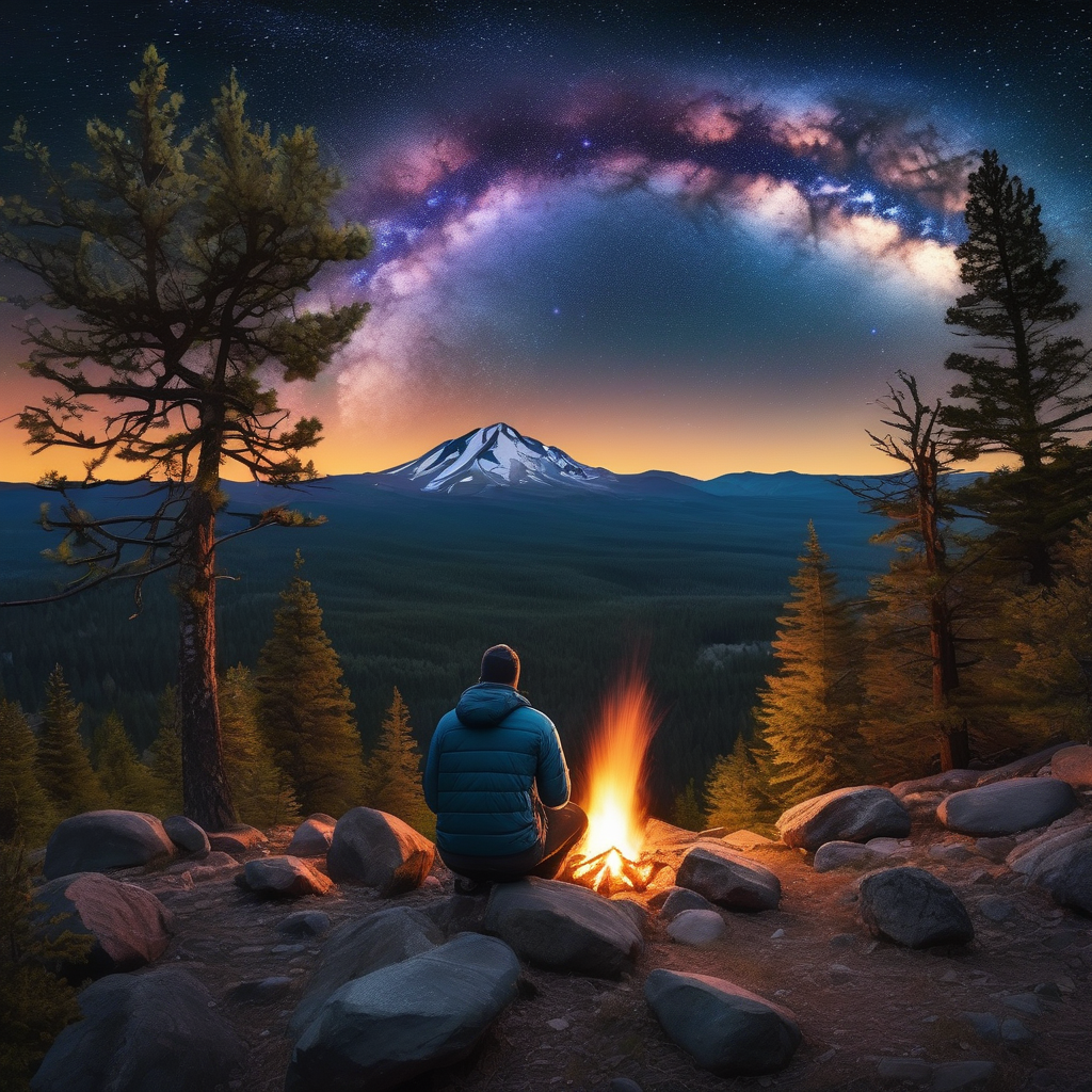 Ultra Realistic Photo Of A Person Photographing The Stars