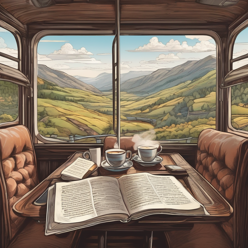 Ultra Realistic Photo Of A Person Reading On A Train