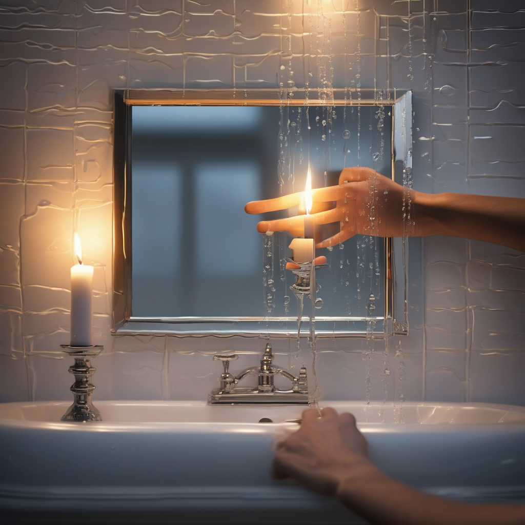 Ultra Realistic Photo Of A Person Writing On A Fogged Up Mirror