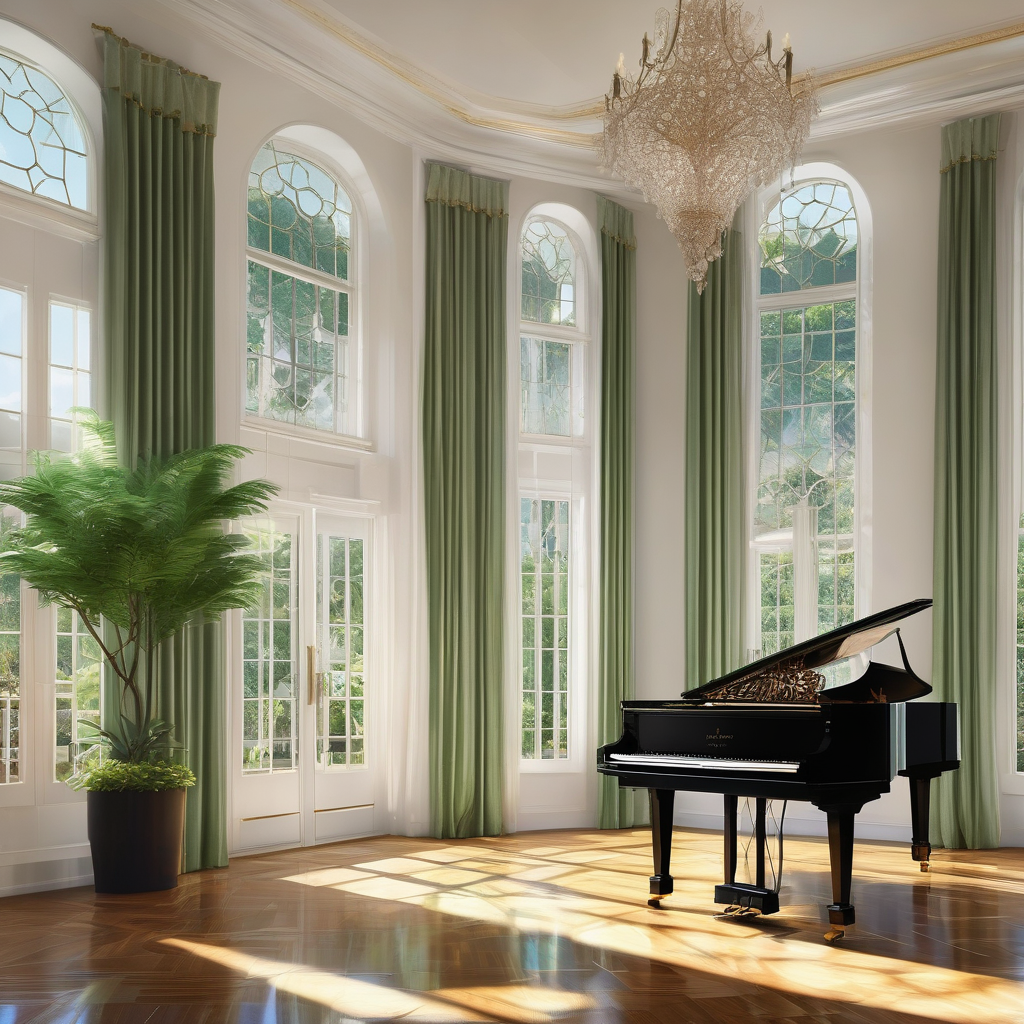 Ultra Realistic Photo Of A Piano In A Sunlit Room