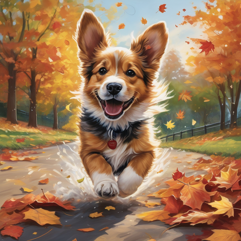 Ultra Realistic Photo Of A Puppy Running With Oversized Ears Flapping
