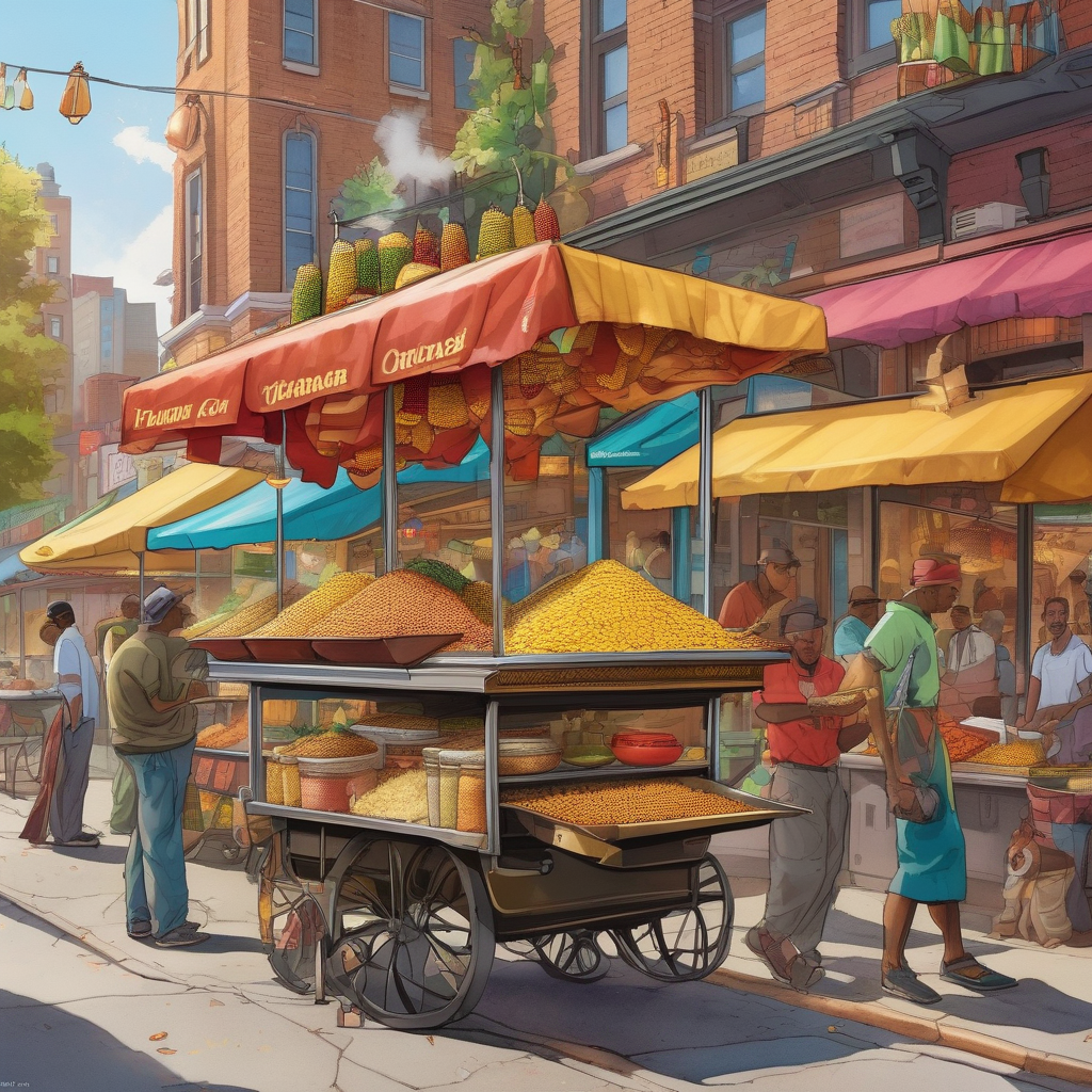Ultra Realistic Photo Of A Street Vendor Selling Roasted Corn