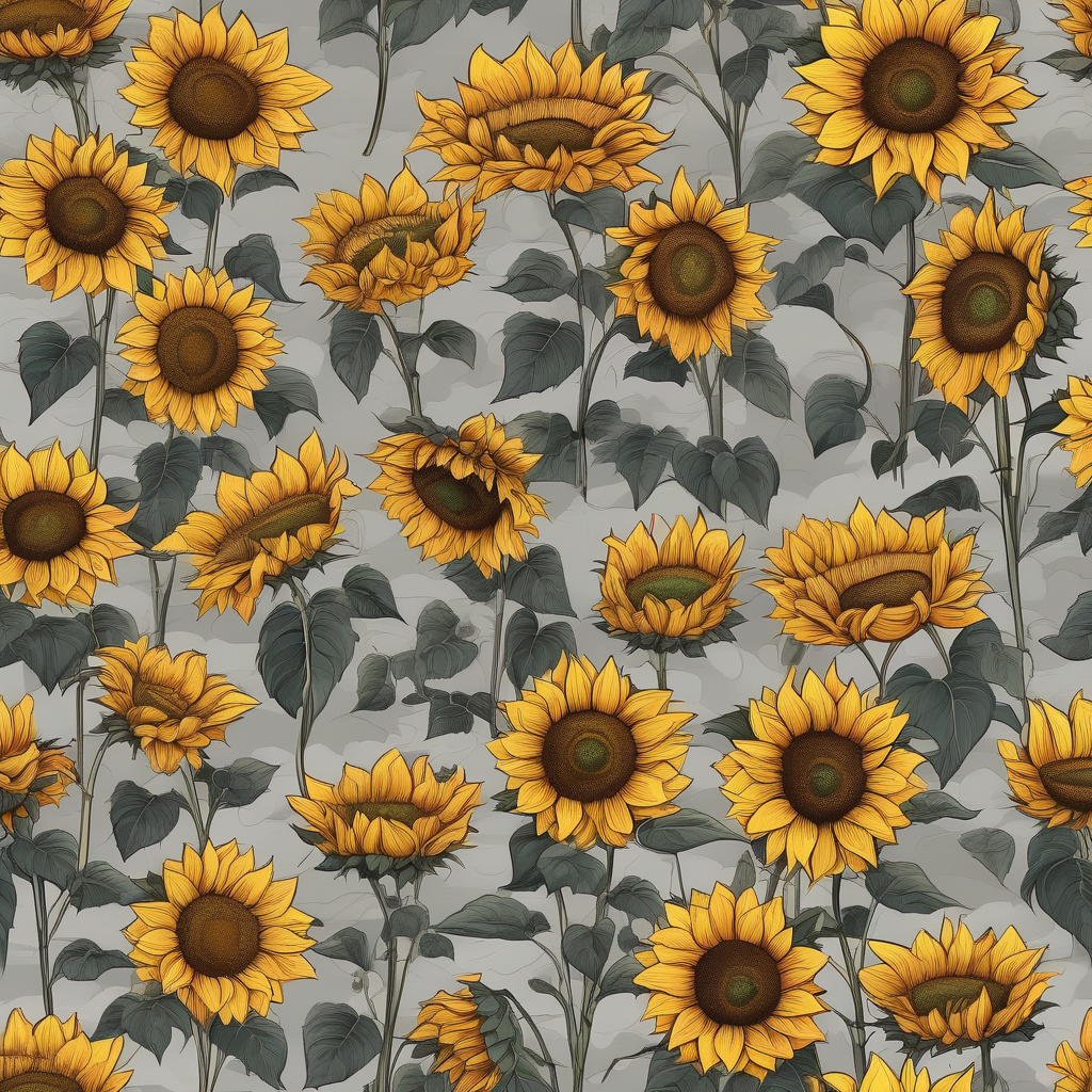 Ultra Realistic Photo Of A Sunflower Field Under Cloudy Skies