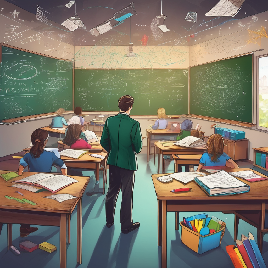Ultra Realistic Photo Of A Teacher Writing On A Chalkboard