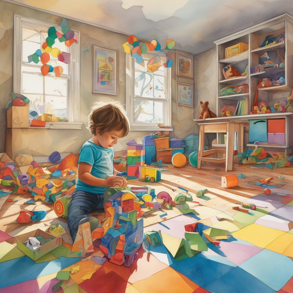 Ultra Realistic Photo Of A Toddler Playing With A Cardboard Box