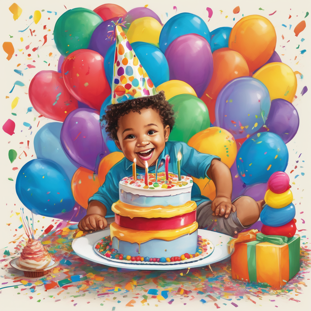 Ultra Realistic Photo Of A Toddler Smiling With Cake On Their Face