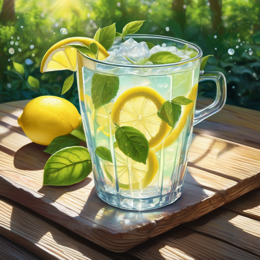 Ultra Realistic Photo Of A Woman Laughing While Drinking Lemonade