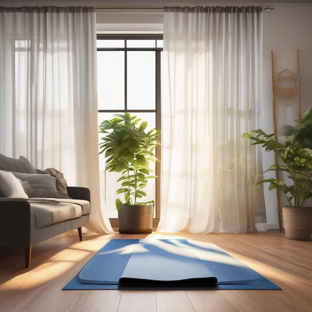 Ultra Realistic Photo Of A Woman Stretching With Morning Sunlight