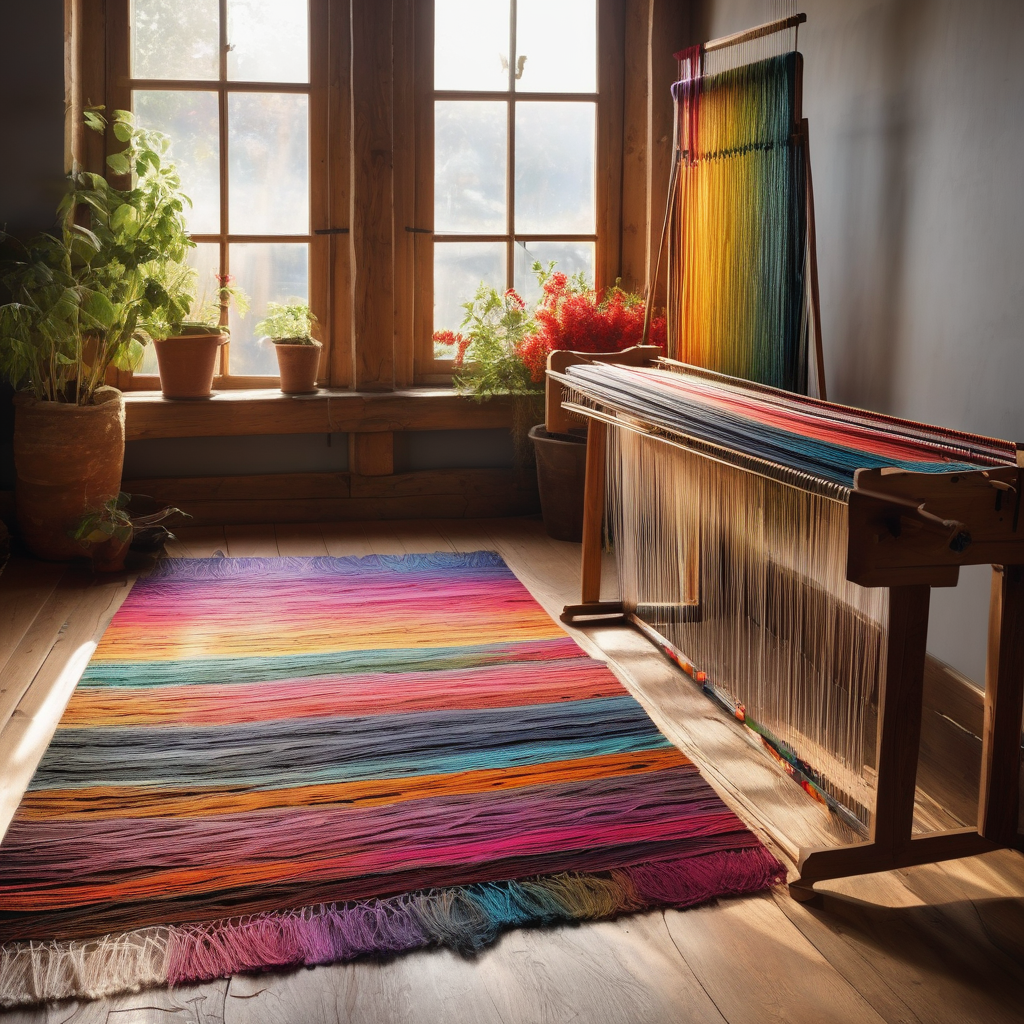 Ultra Realistic Photo Of A Woman Weaving On A Loom Beside A Window