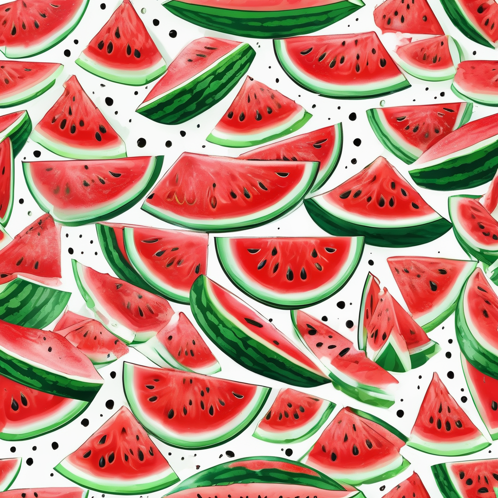 A Fresh Slice Of Watermelon On A White Plate With Droplets Ultra Reali