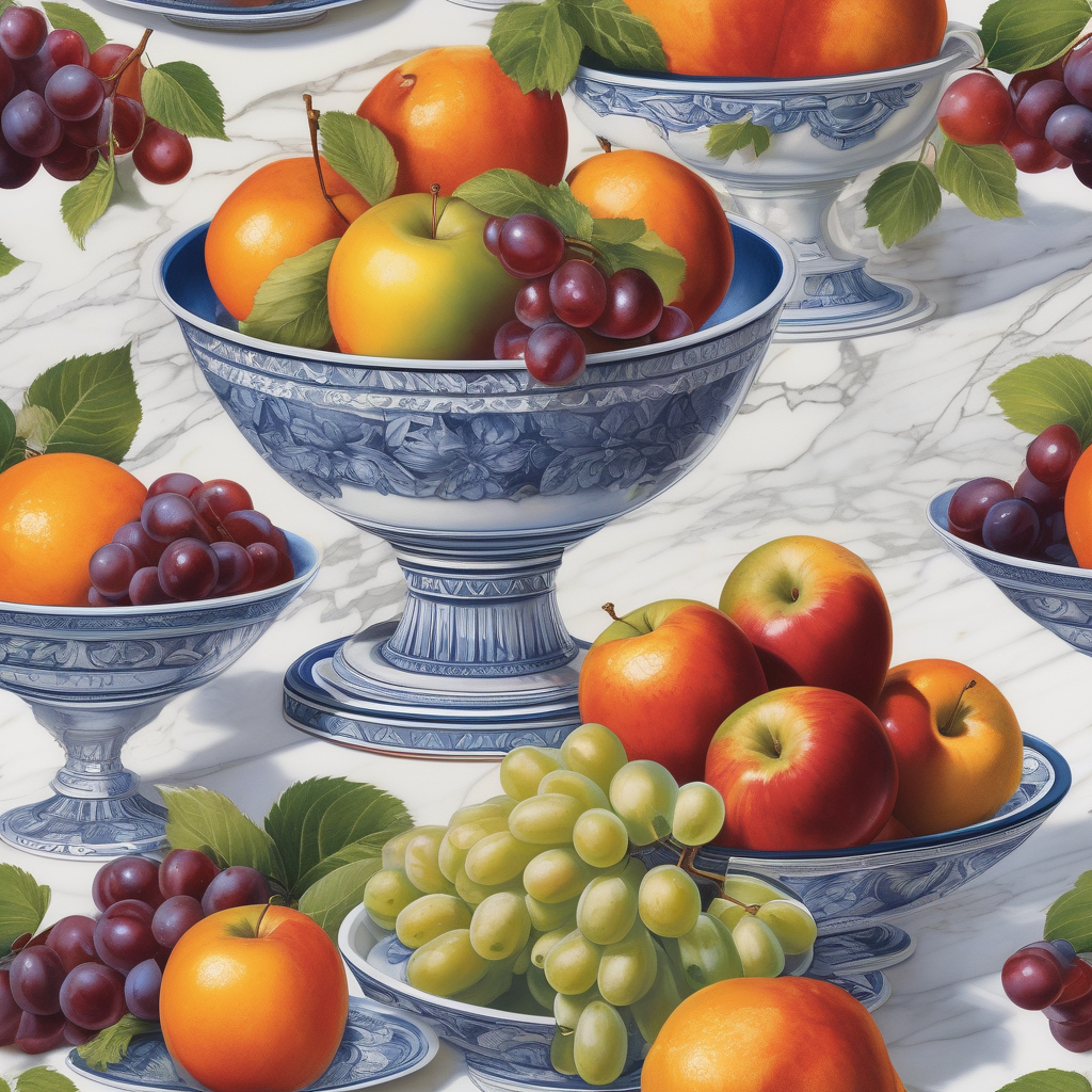 A Bowl Of Fresh Fruit On A Marble Countertop Natural Shadows Ultra Sha