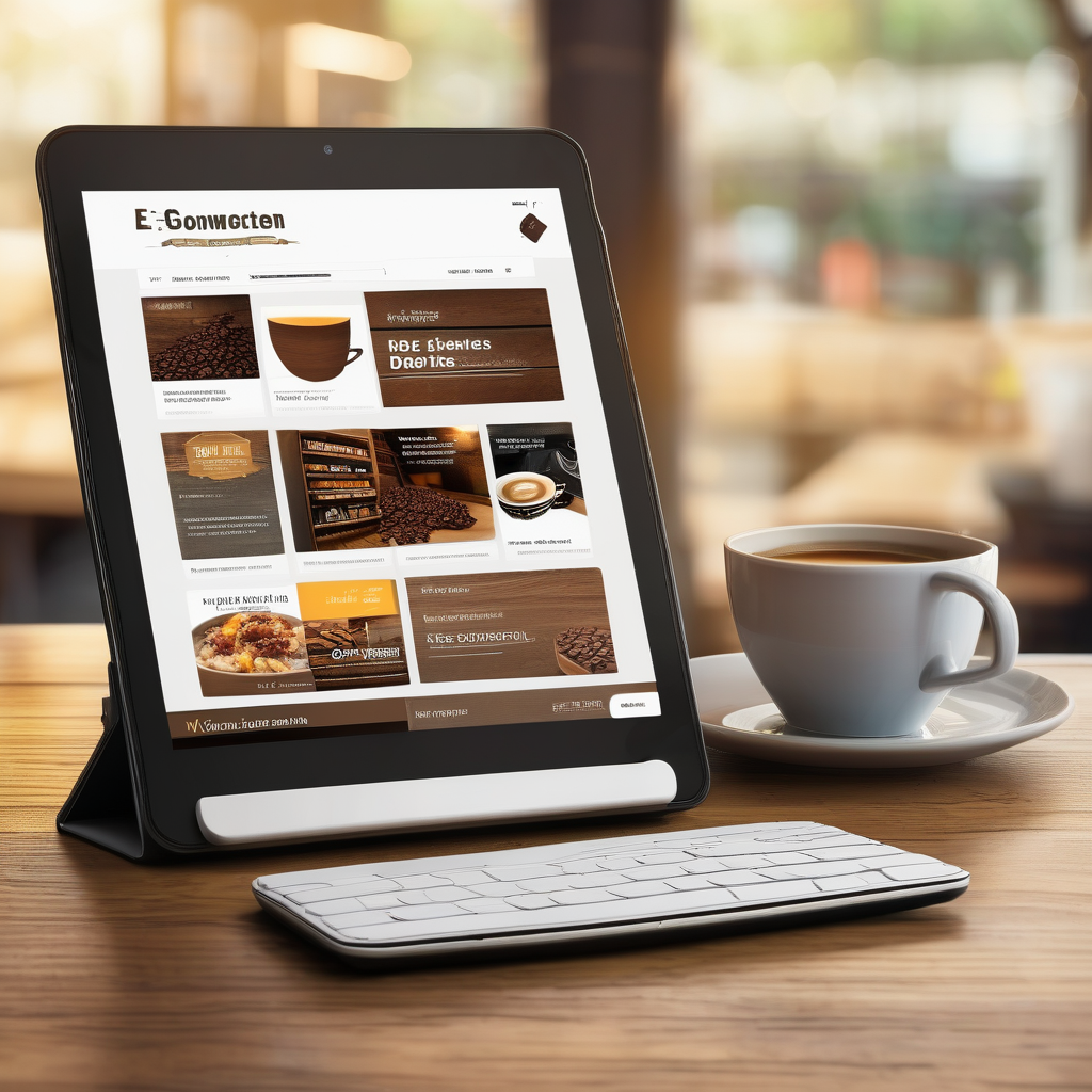 A Person Browsing An E Commerce Website On A Tablet In A Coffee Shop C