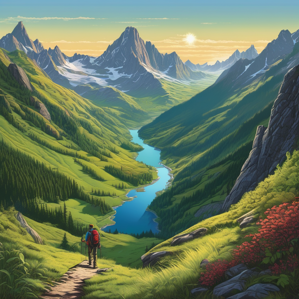 A Person Hiking On A Narrow Mountain Path With A Wide Landscape View U