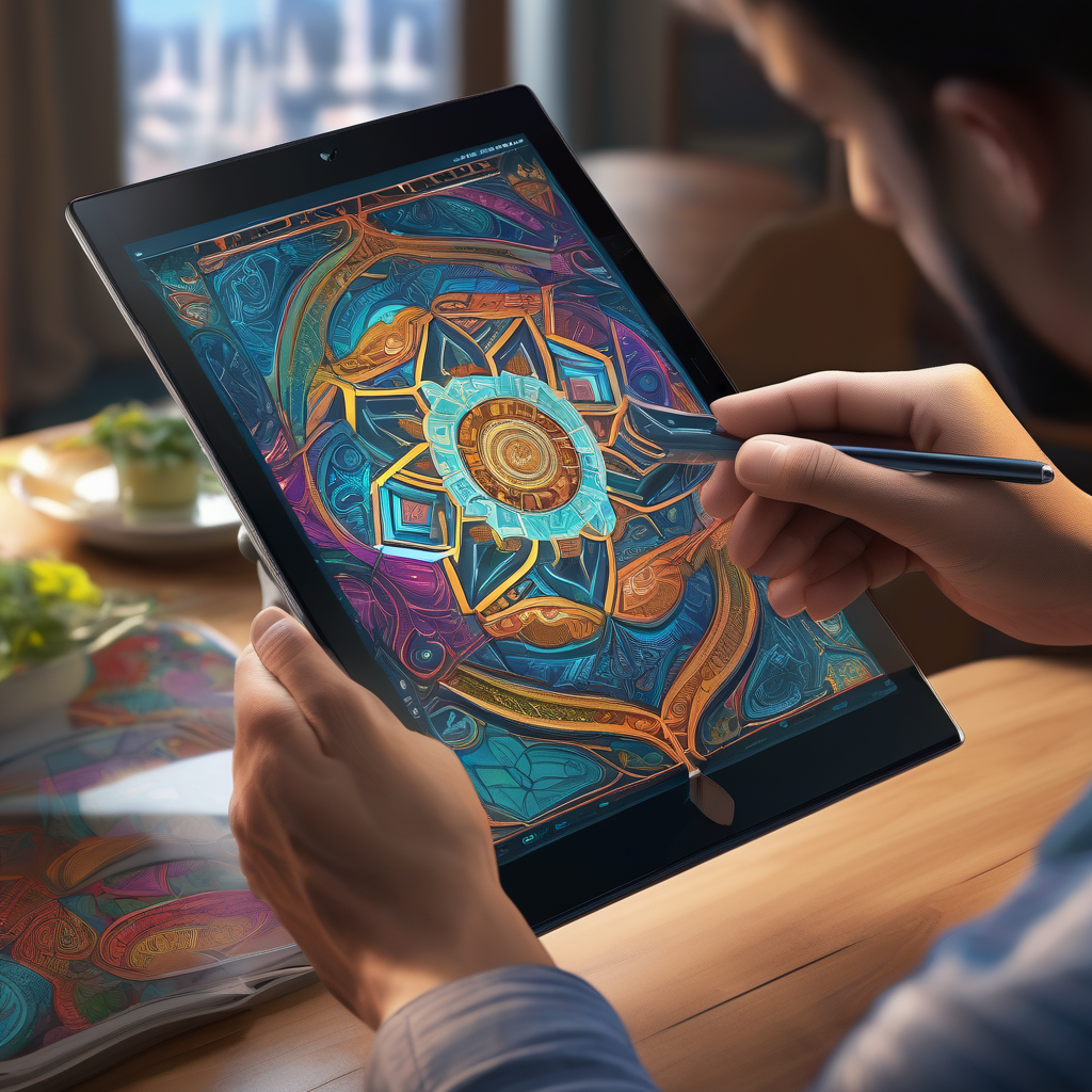A Person Scrolling Through A Ui Component Library On A Tablet Clean Ha