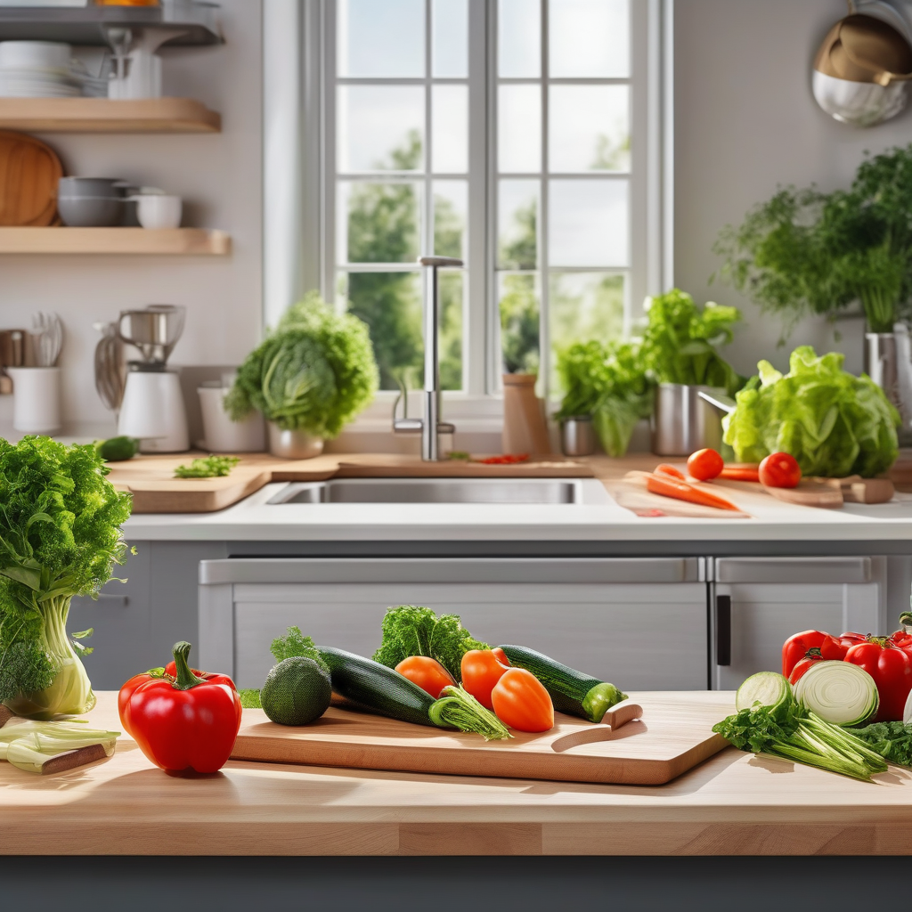 A Chef Cutting Vegetables On A Chopping Board In A Bright Kitchen Shal