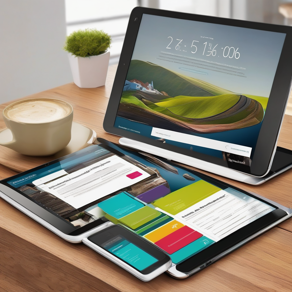 A Tablet Displaying A Responsive Html Site Same Page On A Phone Nearby
