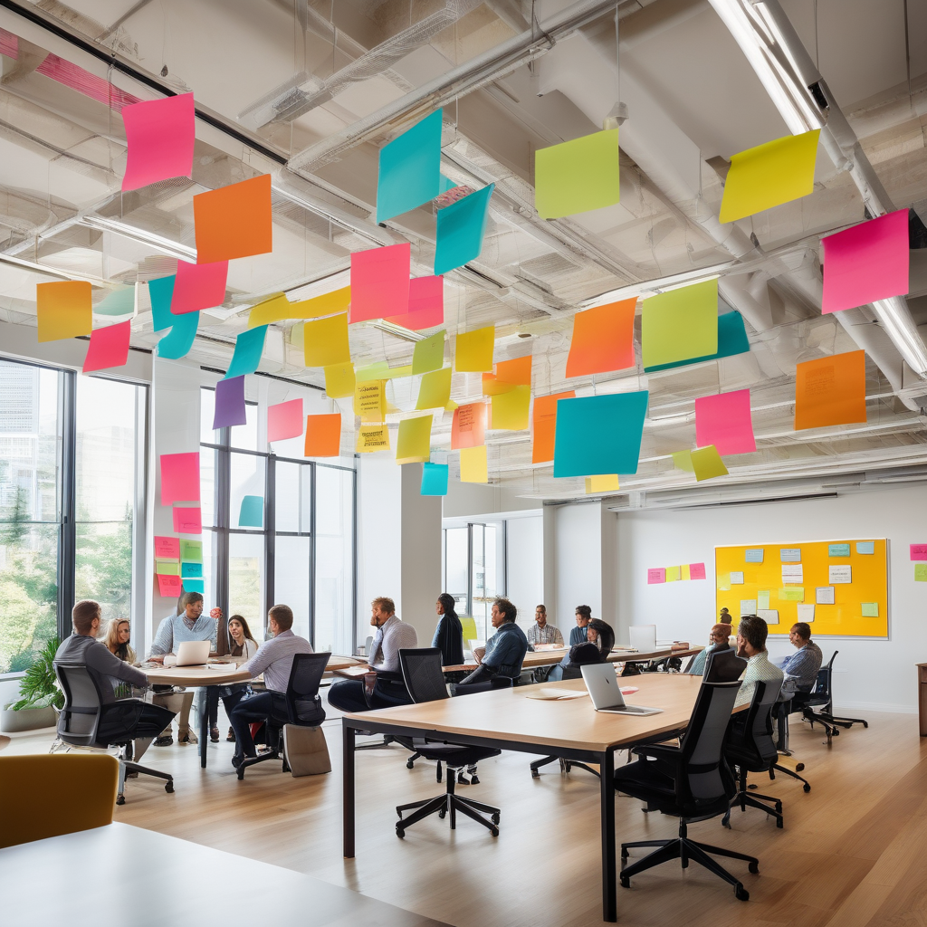 A Team In A Meeting Room Planning Website Sections With Post It Notes 