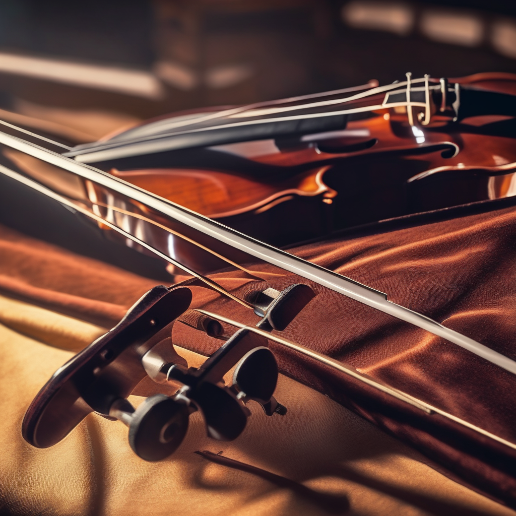 A Violinist Tuning The Instrument In A Concert Hall Backstage Soft Lig