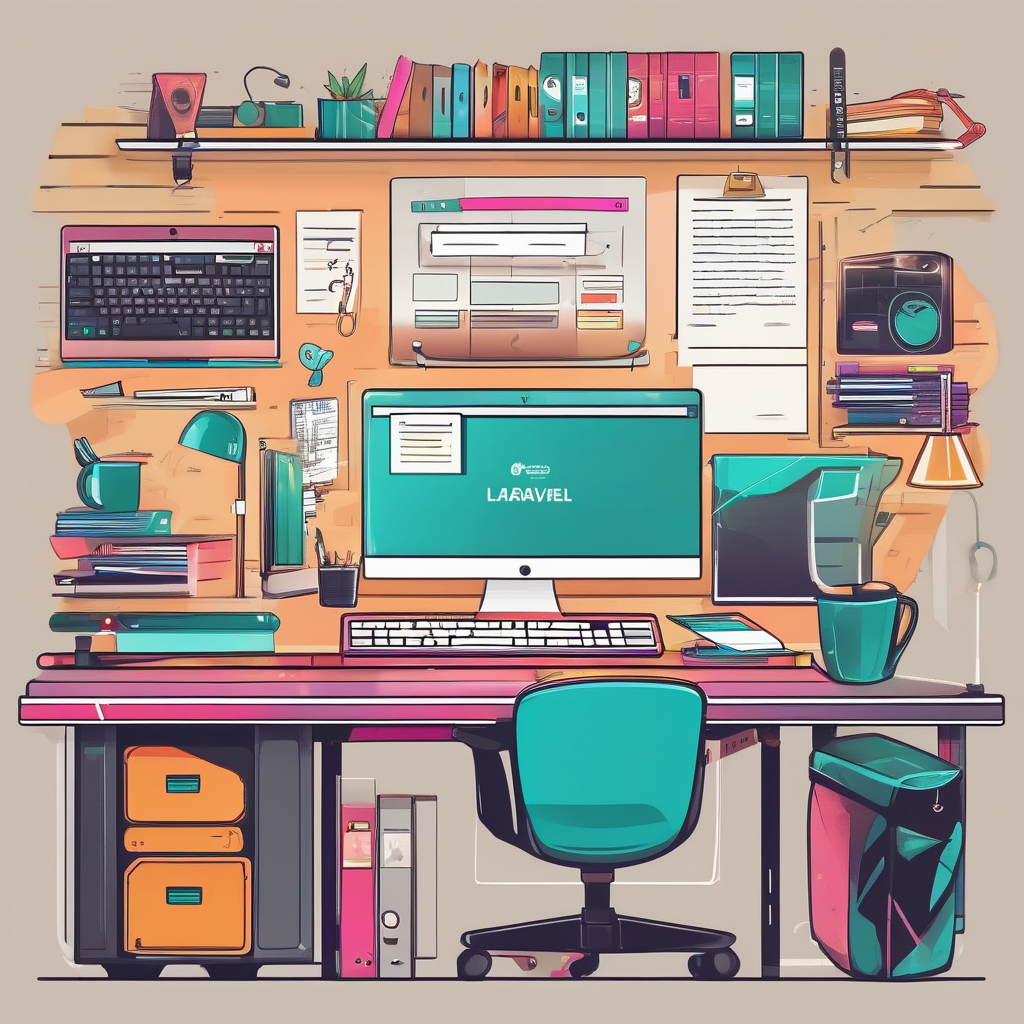 A Web Developer Using Notion To Track Laravel Task List Keyboard Icons