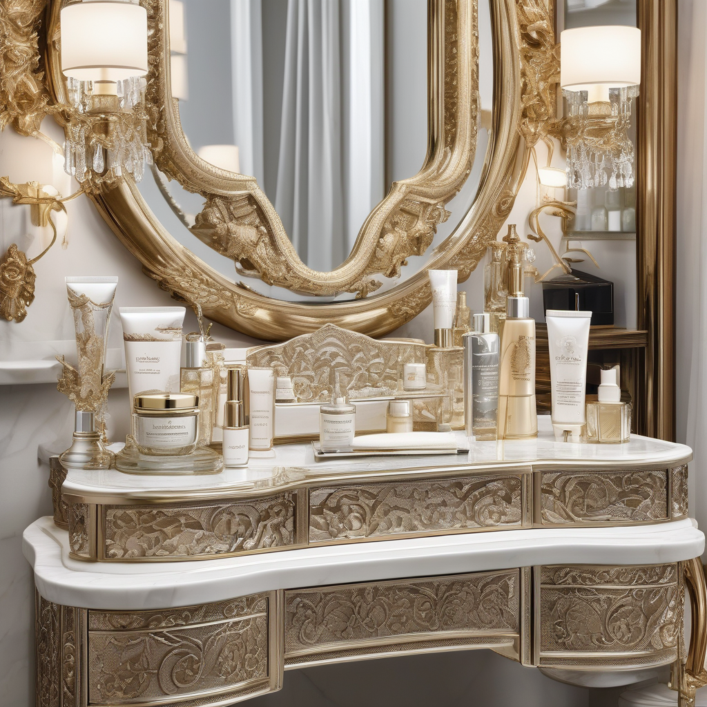 A Woman Applying Hand Cream At A Vanity Table Mirror Reflections And S