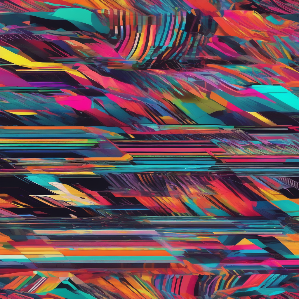 Chaotic Glitch Pattern With Rgb Distortion Digital Art Style