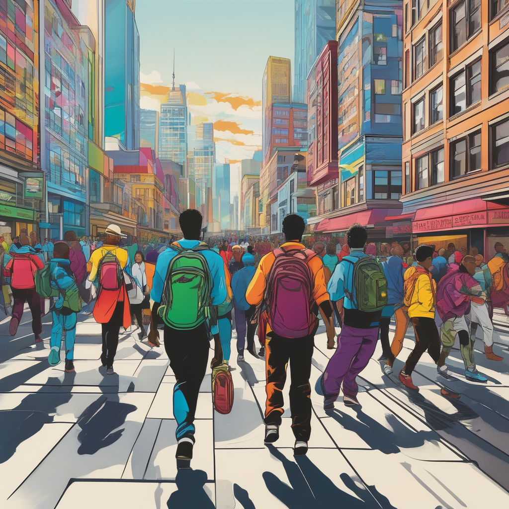 Diverse People Walking In A City Street Blurred Motion Effect