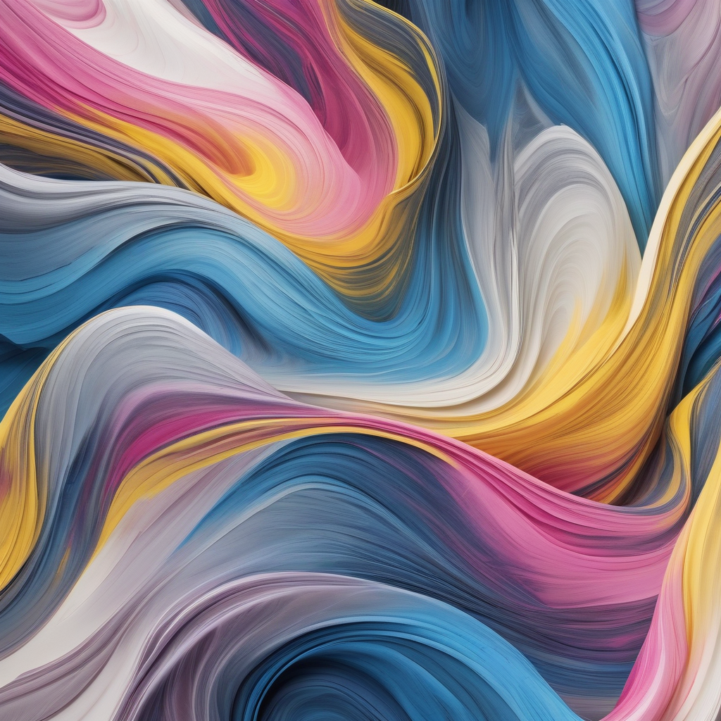 Fluid Colorful Smoke Swirls On White Background Minimal Aesthetic
