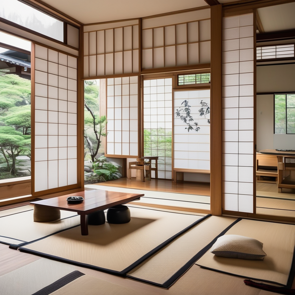 Interior Of A Minimalist Japanese House With Clean Wooden Textures