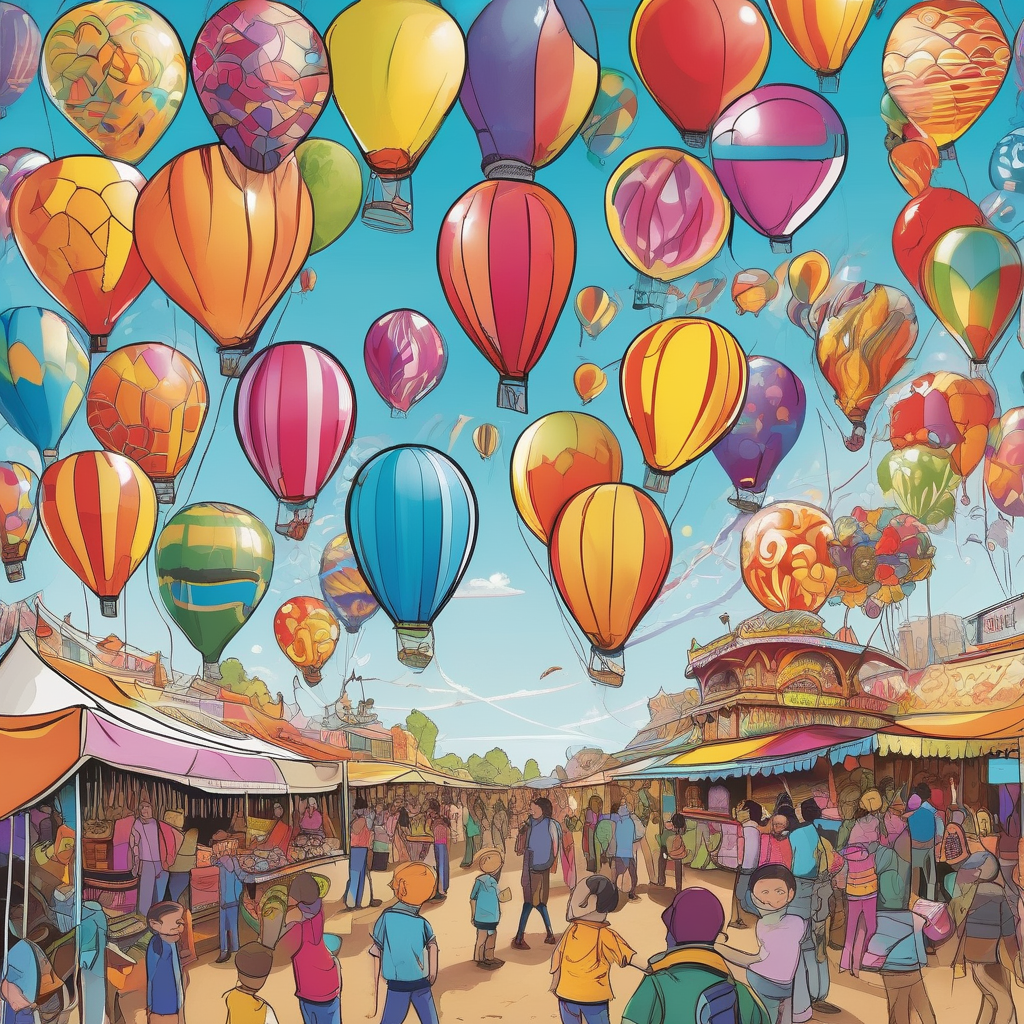 A Balloon Vendor In A Crowded Festival