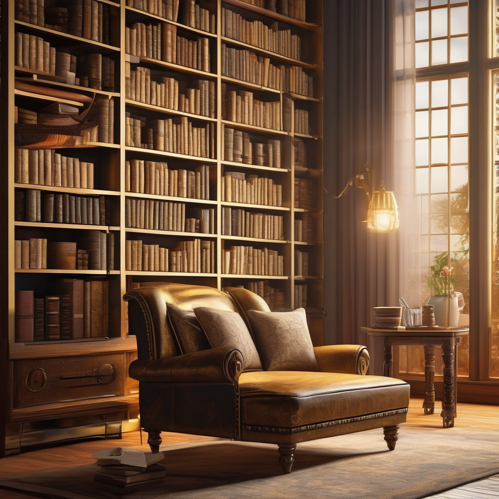 A Bookshelf Full Of Old Classic Novels