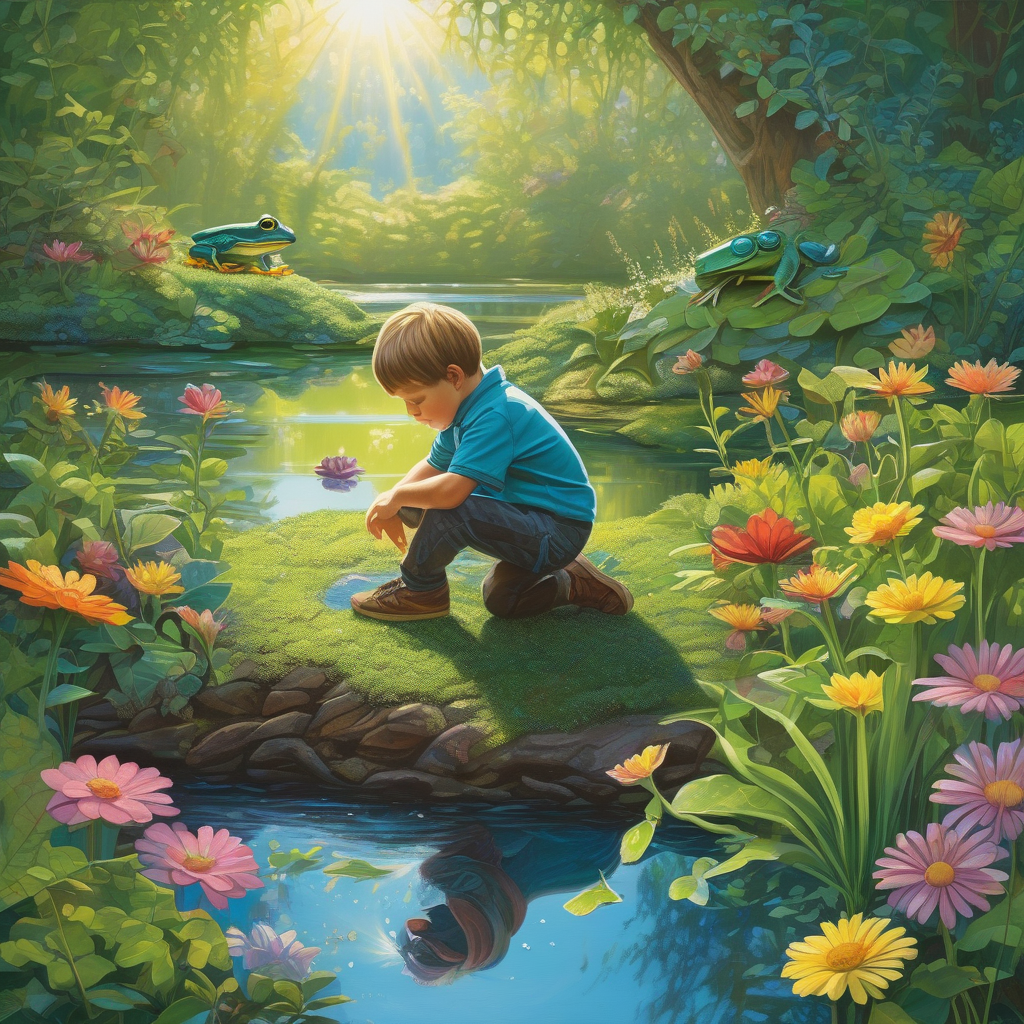 A Boy Holding A Frog In Cupped Hands