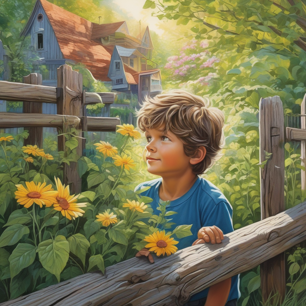 A Boy Peeking Over A Fence With Curious Eyes