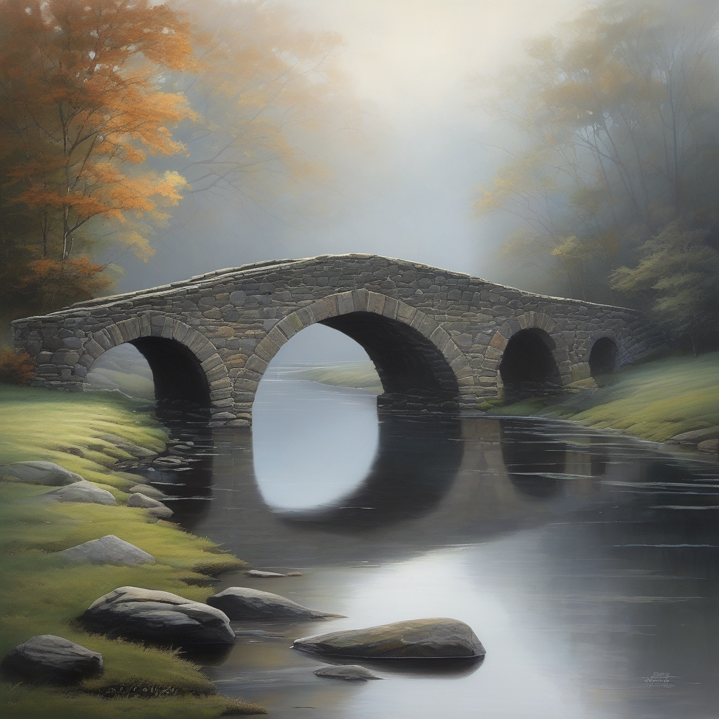 A Bridge Disappearing Into Heavy Morning Fog