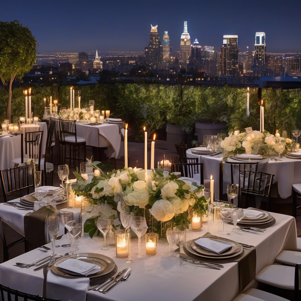 A Candle Lit Dinner On A Rooftop Terrace