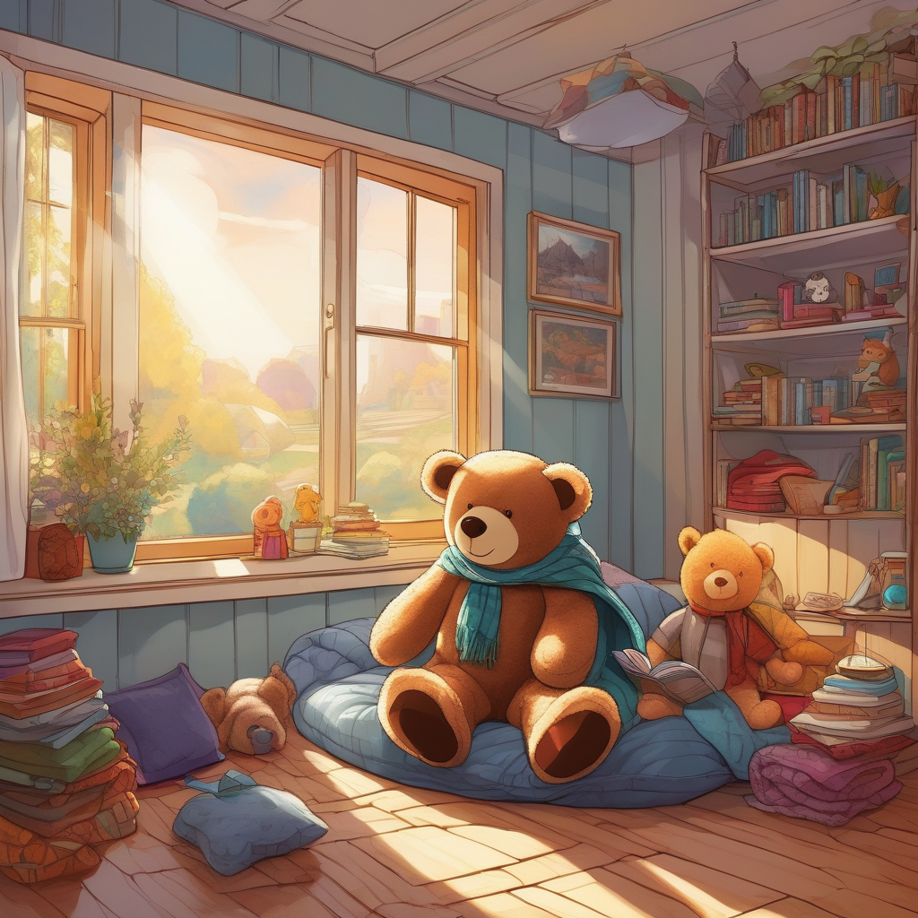 A Child Whispering To A Stuffed Animal