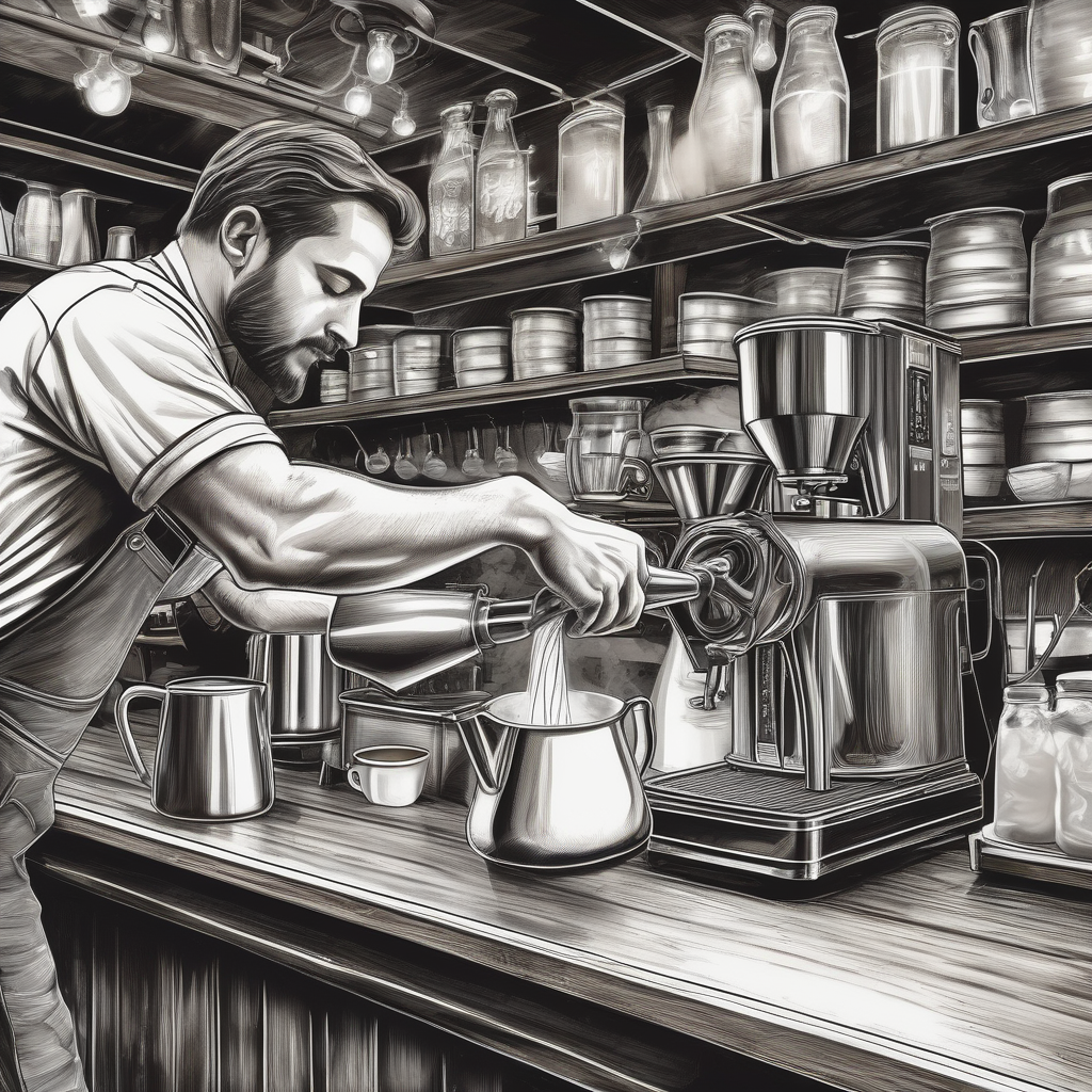 A Close Up Of A Barista Frothing Milk