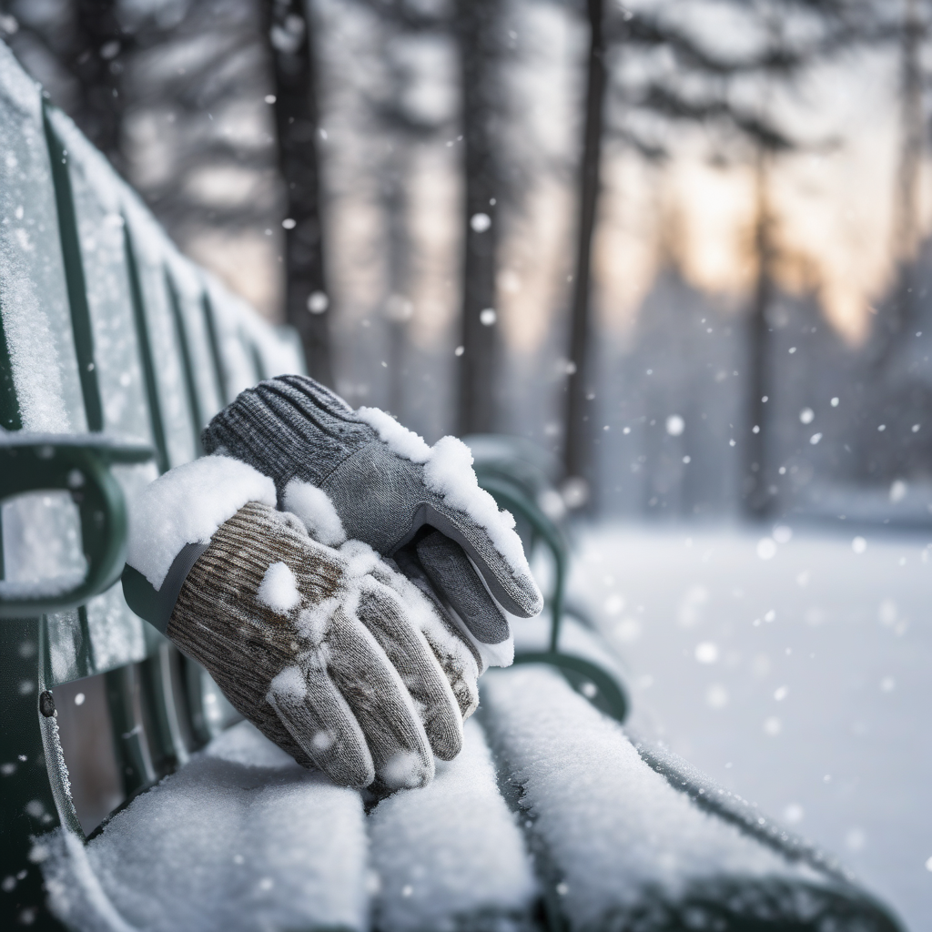 A Couple Holding Hands Under Falling Snow