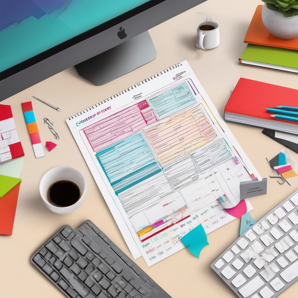 A Close Up Of A Keyboard Shortcut Cheat Sheet Pinned Next To A Monitor