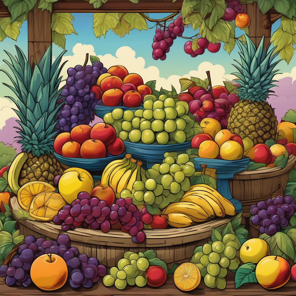 A Fruit Stand Overflowing With Colorful Produce