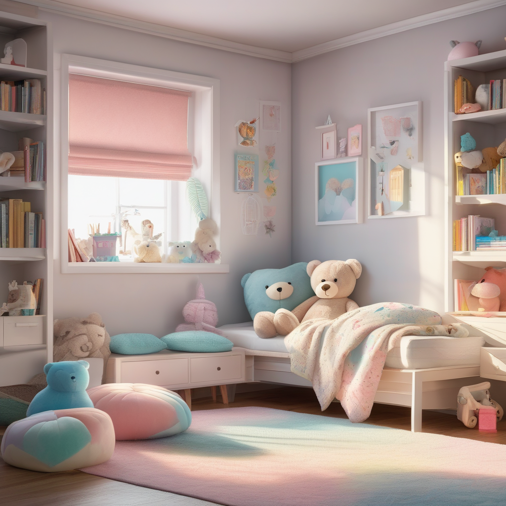 A Girl Hugging A Large Teddy Bear In Her Room